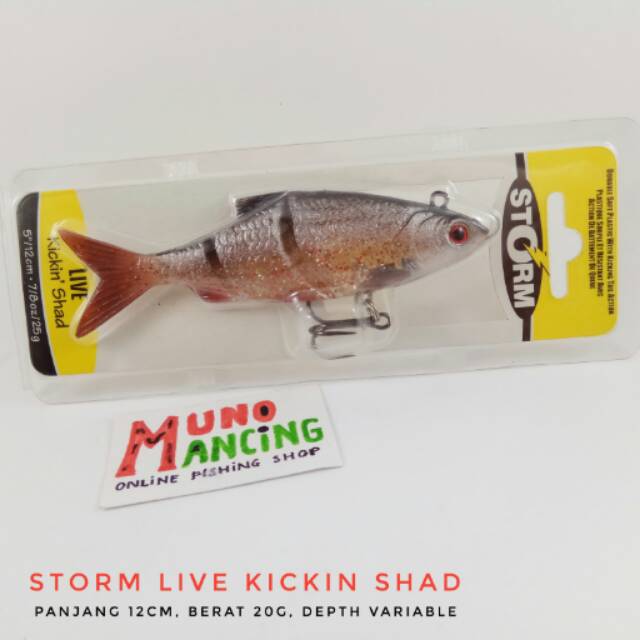 Soft Lure Storm Live Kickin Shad 5inch Bleeding Roach