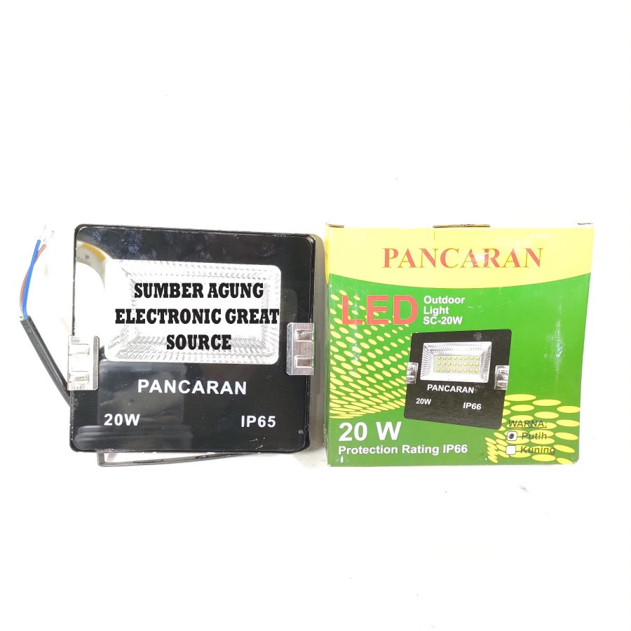 Lampu Sorot 20W Pancaran Outdoor Cahaya Putih 20 Watt Tahan Air IP65 W