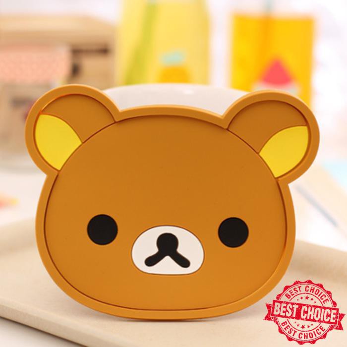 Promo Coaster tempat tatakan alas gelas karakter lucu rilakkuma silikon Murmer