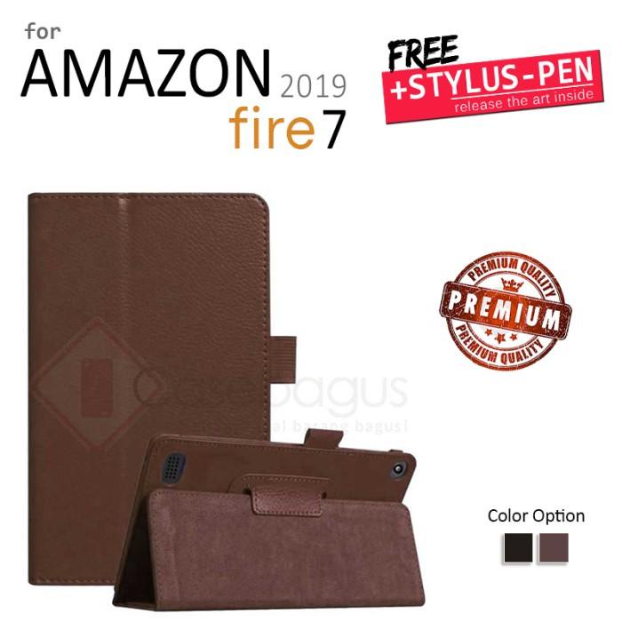 Amazon Fire 7 2019 Kindle - Premium Leather Flip Case Cover