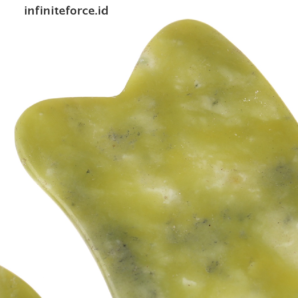 (infiniteforce.id) Batu Giok Quartz Gua Sha Rose Bentuk Hati Warna Hijau Untuk Pijat Wajah