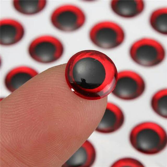 100pics Mata ikan 3D 3.5mm 4mm