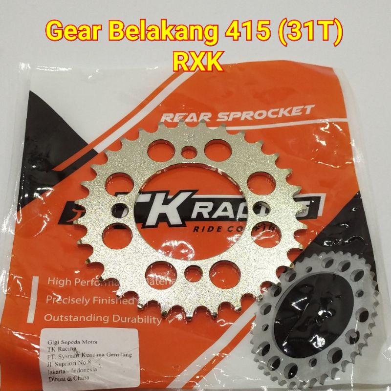 TK Racing Gear Belakang 415 RXK RX King New Fizr Vega R New Jupiter Z New MX 31T 32T 33T 34T 35T 36T 37T 38T 39T 40T 41T 42T 43T 44T 45T-31T 415