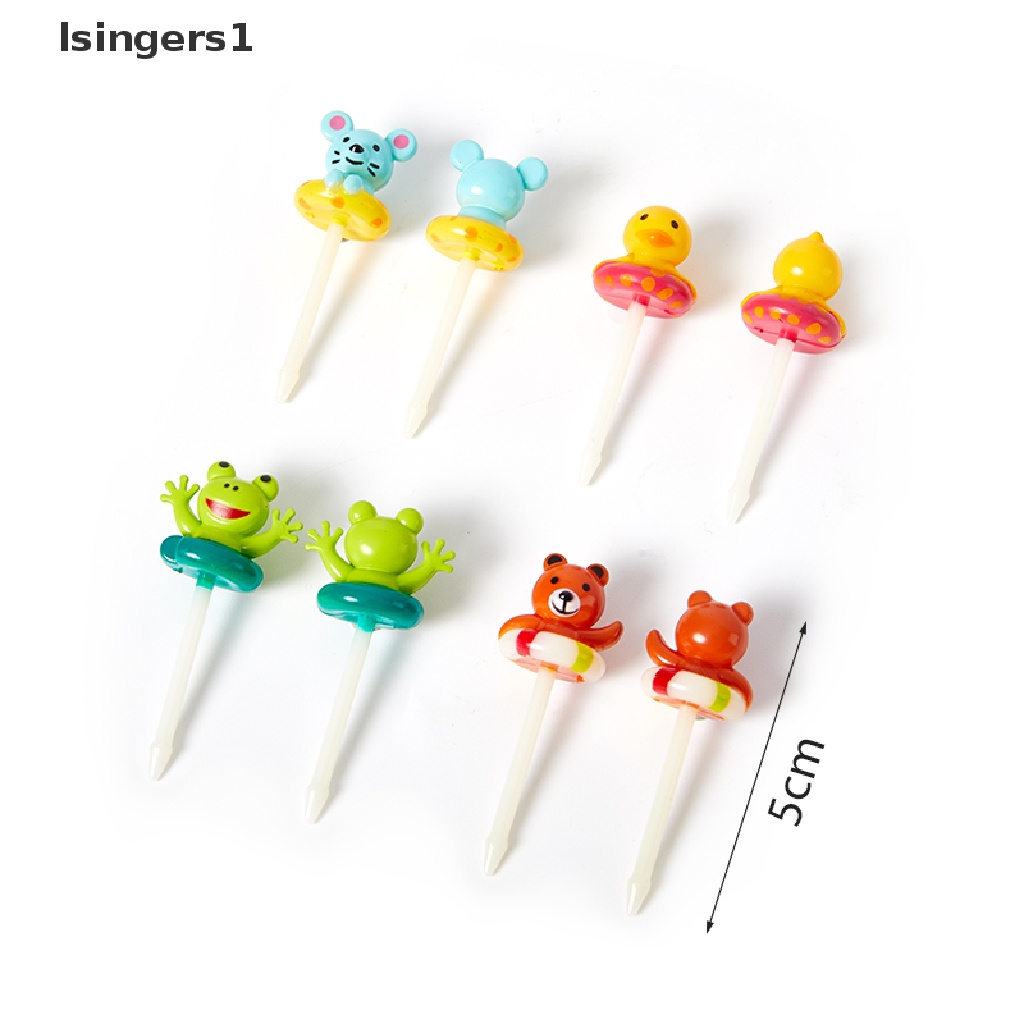 (lsingers1) 8pcs / Set Garpu Buah / Kue / Makanan Desain Hewan Kartun Untuk Meja
