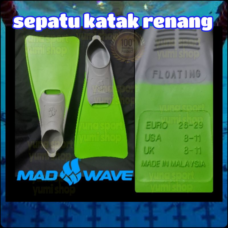 MADWAVE ORIGINAL FINS KAKI KATAK RENANG SEPATU KATAK PANJANG FIN MADWAVE ASLI