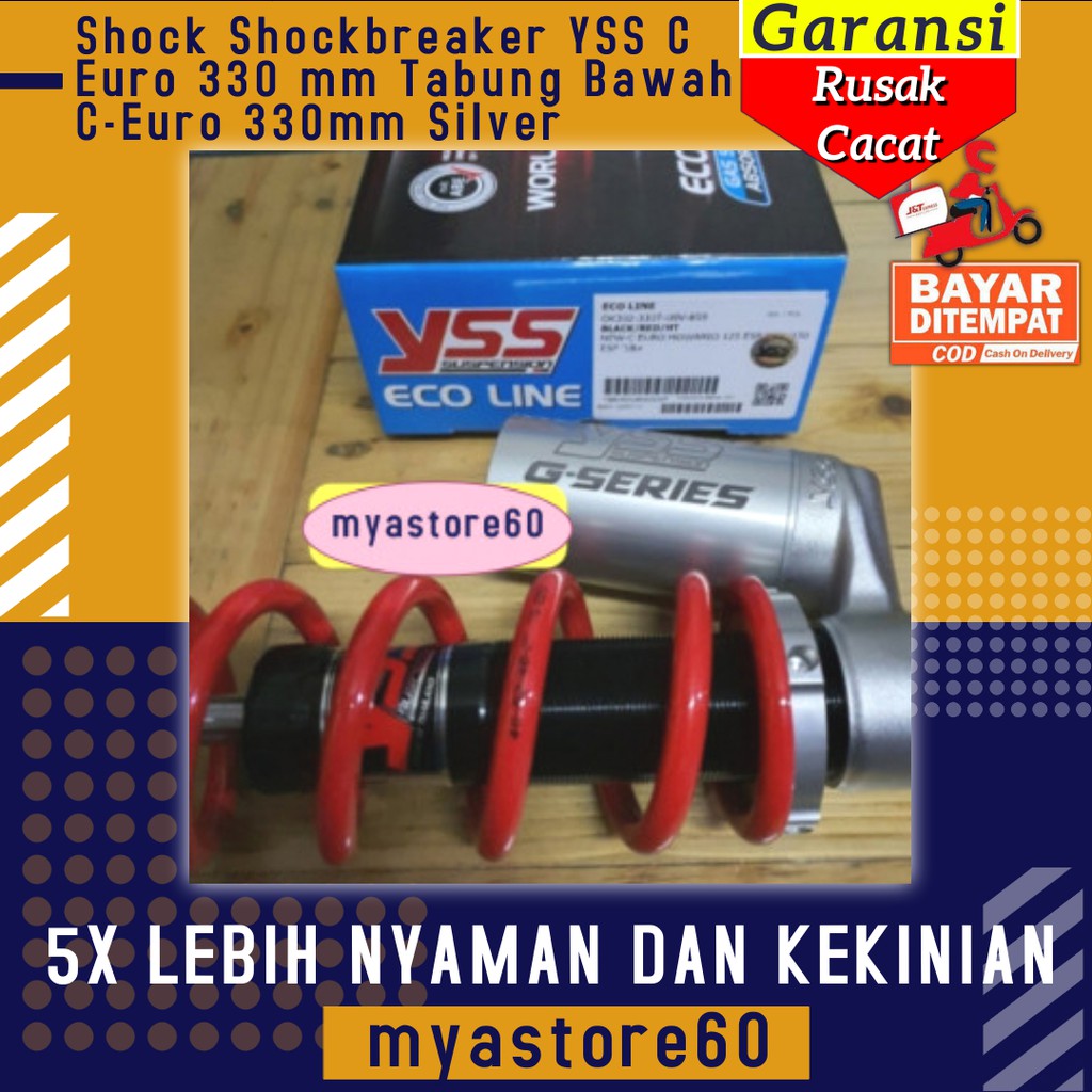 Shock Shockbreaker YSS C Euro 330 mm Tabung Bawah C-Euro 330mm Silver