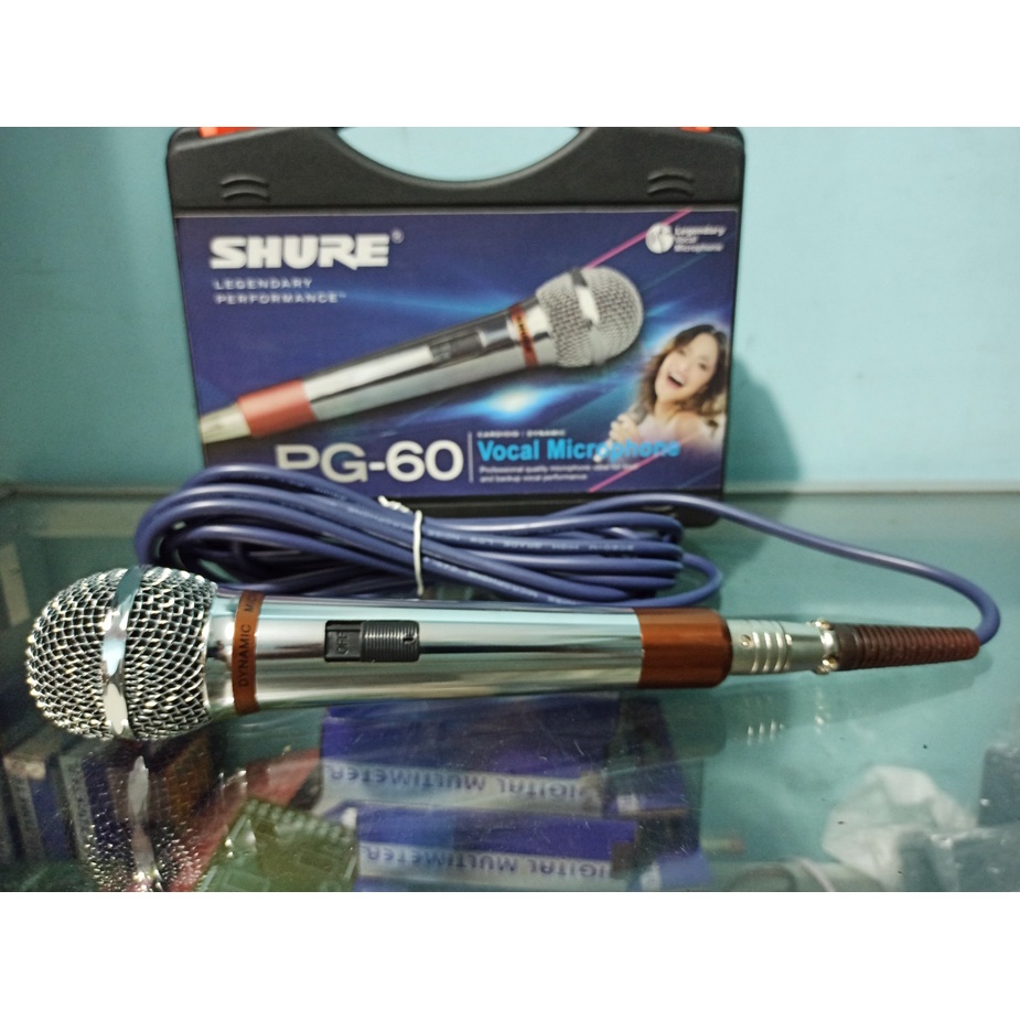 Microphone MIC Cable KARAOKE PROFESIONAL SHURE PG 60 KOPER TERMURAH