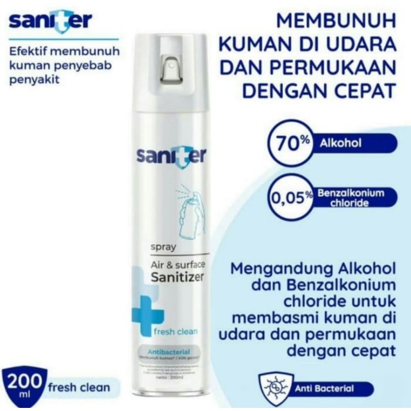 Sanitizer Spray 200ML Disinfektan Anti Virus - Sanitizer Saniter Spray Disinfektan Ruangan