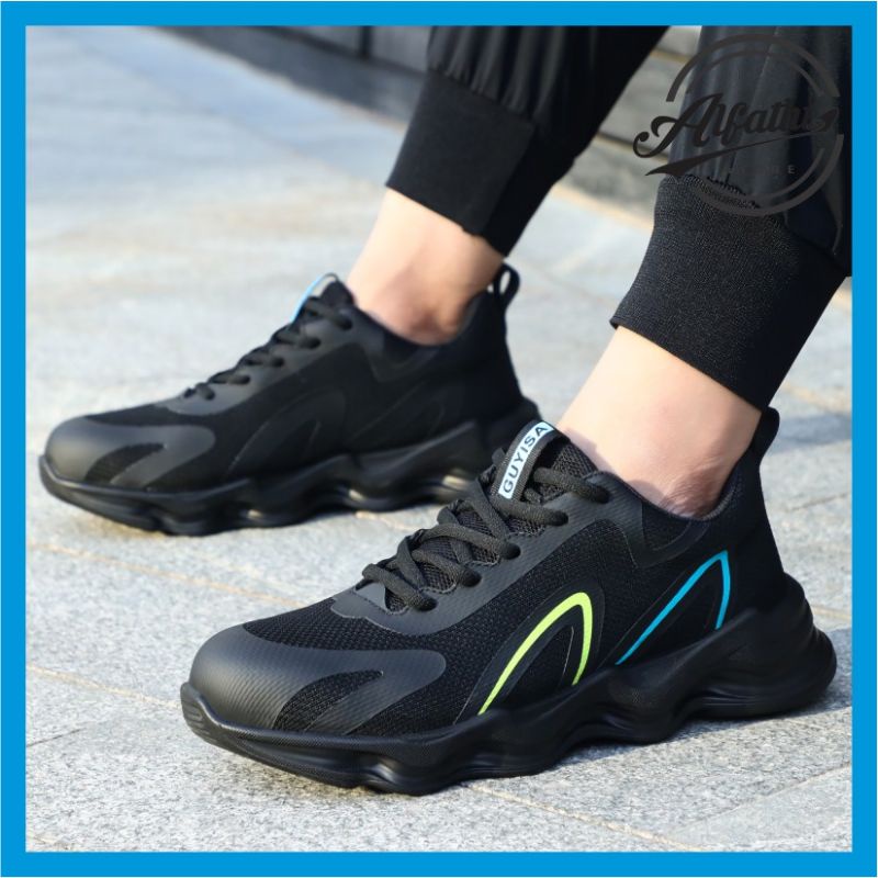 ALFathi Sepatu Safety Sneakers Sport New Arrival Guyisa Black Arches