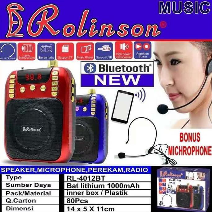 New Speaker Pinggang Mp3 + Radio + Mic Bluetooth Blutut Rolinson Rl-4012Bt Diminati Banget