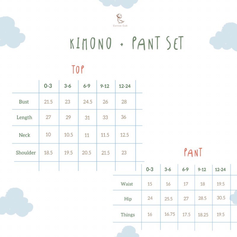 COTTON CUB KIMONO + PANTS SET