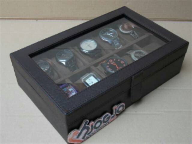 Full Brown Large Size Watch Box Organizer For 10 Sport Watches