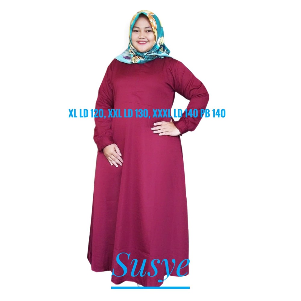 Gamis Jumbo Baloteli Merah Marun XL