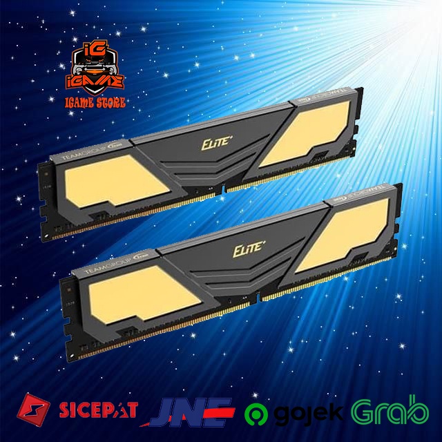 TEAM Elite Plus 32GB (2x16GB) DDR4 3200Mhz (Resmi,Grs Lifetime) NAMPOL GAN