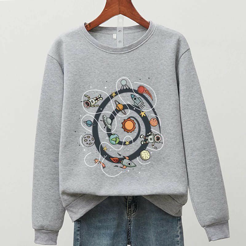 SPACE CIRCLE SWEATER UNISEX FLEECE TEBAL TERBARU'