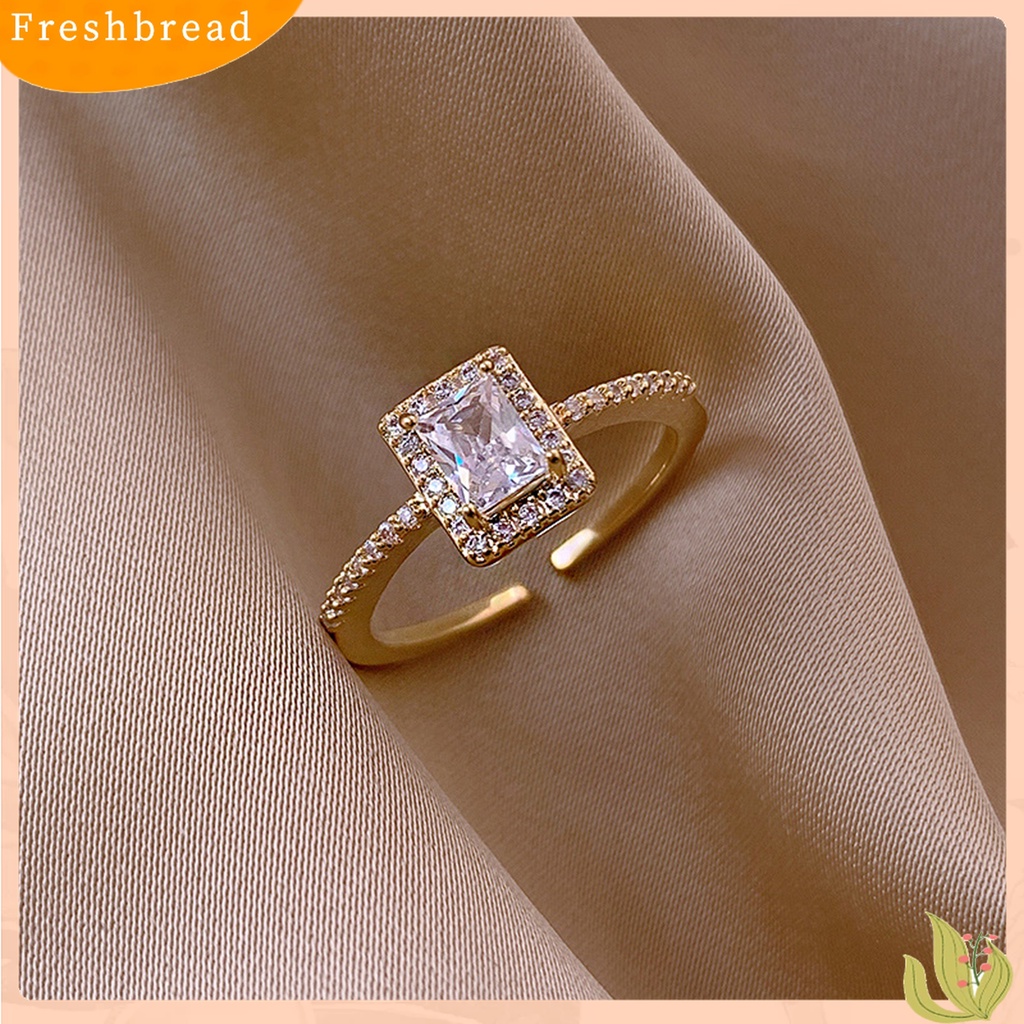 Terlaris Ring Square Exquisite Rhinestone Woman Exquisite Opening Rings for Wedding Party