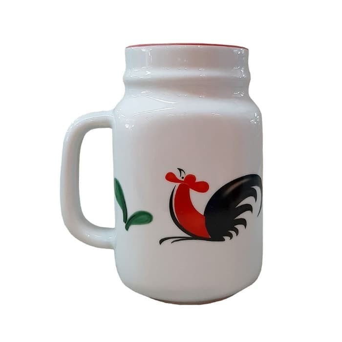 Mug Jar/Mug Jar Ayam Jago/Gelas Cangkir / Gelas Jar / Mug Porcelain/Jar Mug Porcelain/Harvest Jar
