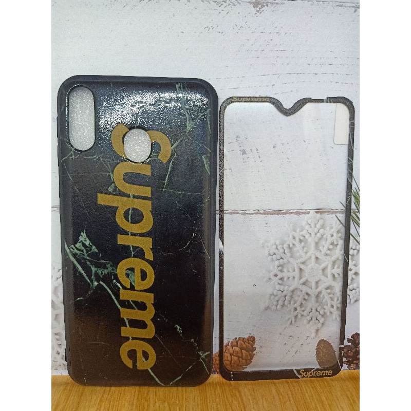 Softcase gambar Samsung+Temper glass M20