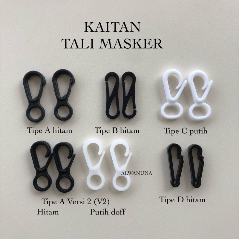 cantolan penahan kaitan tali masker sensi convex softies pokana plastik kecil kew kew strap hook mas