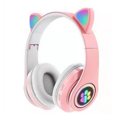 PH020 RGB LIGHT JST-B38 M Headphone Bluetooth Model Telinga Kucing LED Wireless