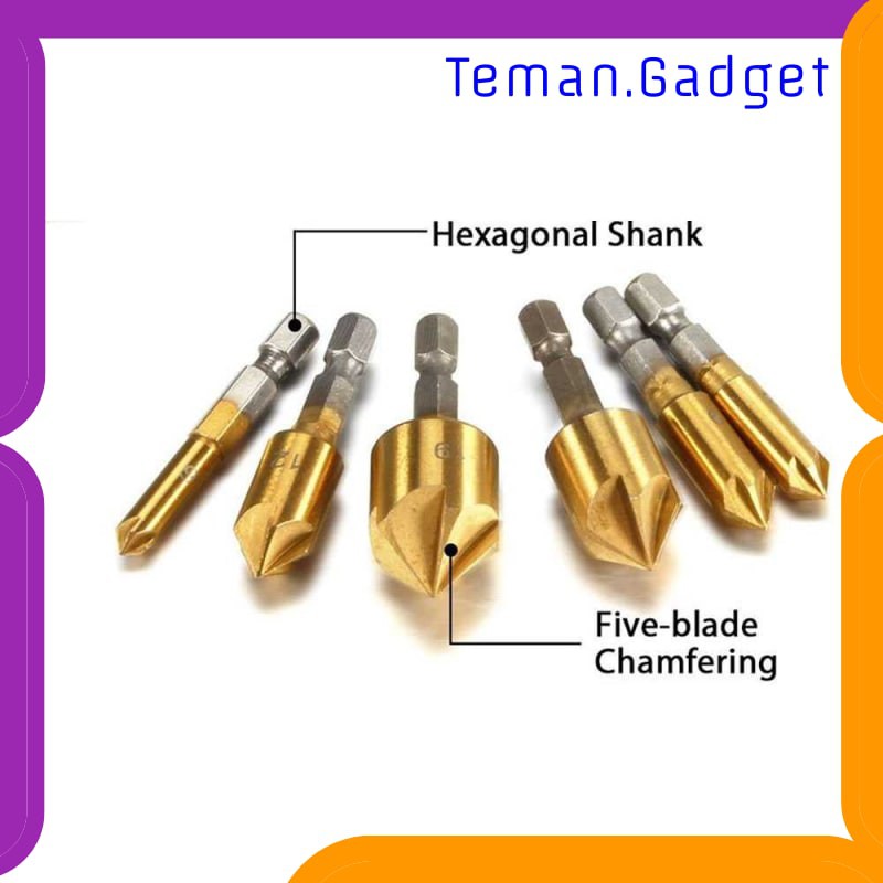 TG-DE202 Xzante Mata Bor Drill Bit Countersink Metal Brass 6-19mm 6 PCS - BT3