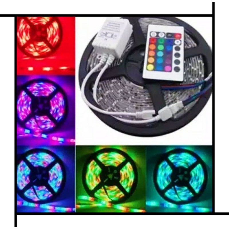 LED strip RGB 3528 ip44 set remote / LED strip RGB 3528 remote / lampu led remote 3528