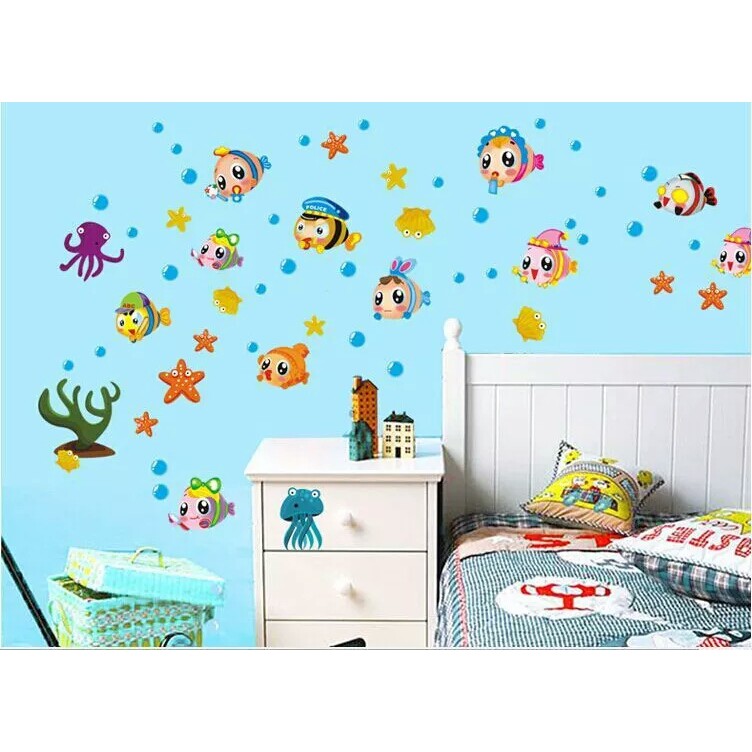 RELIZA WALLSTICKER / Stiker Dinding 60X90 FISH IKAN / WALL STICKER AY1933 Hiasan Dinding