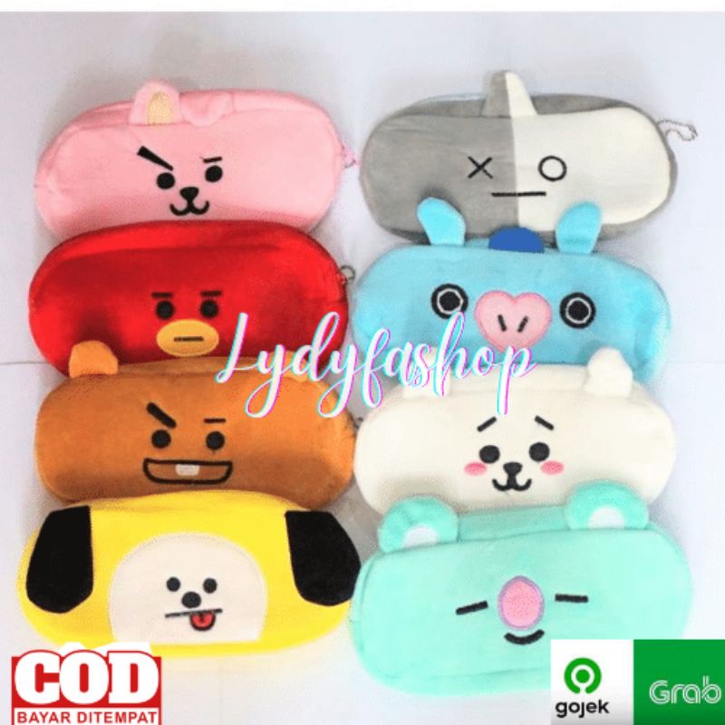 

Tempat pensil / dompet / tempat make up / unik / lucu / murah / bt21 / BTS / chimmy / Koya / tata / chooky / Shooky / mang / RJ / van