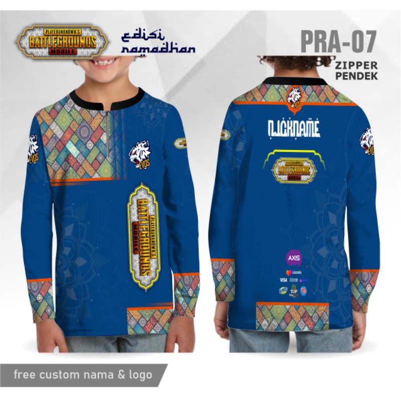 Jersey evos pubg game e sport koko anak laki laki lengan panjang