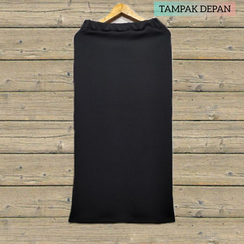 ROK SPAN SCUBA TANPA BELAH HITAM XL BB 65-95 // ROK WANITA KERJA // BISA COD //