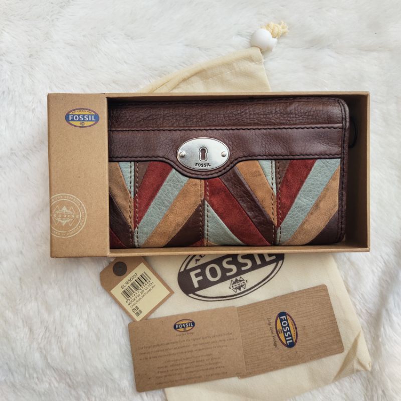 ❌SOLD❌ Dompet Fossil Maddox Chevron Patchwork Like New