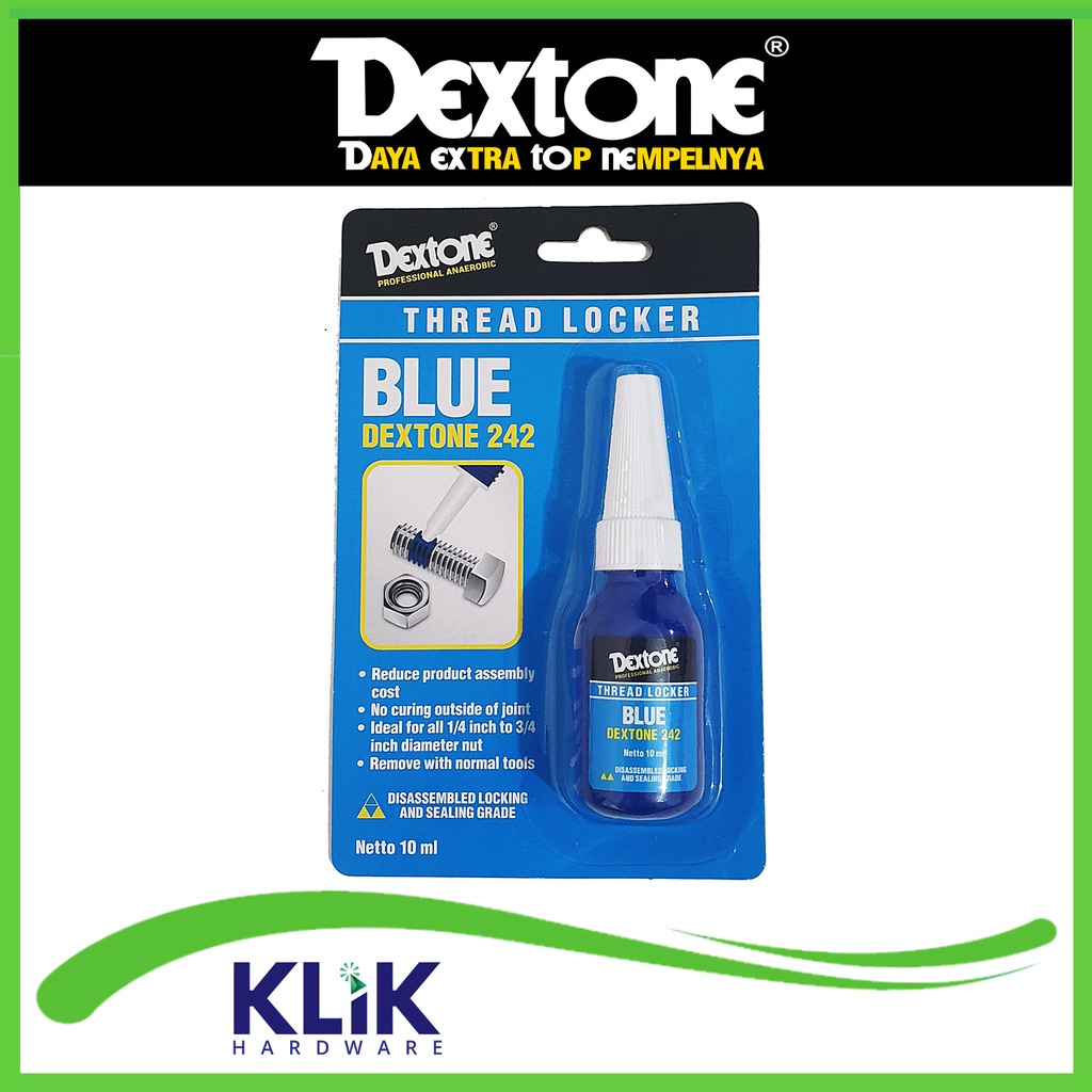 Dextone Thread Locker 10 ml 242 Biru - 271 Merah Lem Baud Baut Mur Trimpot Model Loctite