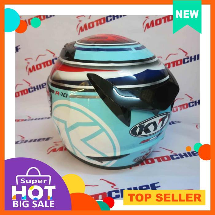 Helm Kyt R10 Flat Visor Aqua Blue Large