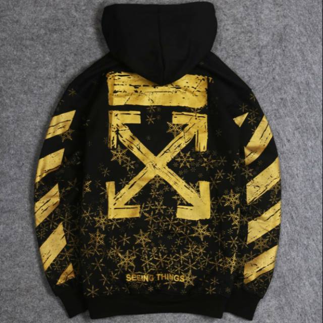 Jaket offwhite snow gold / import murah / hoodie swag off white