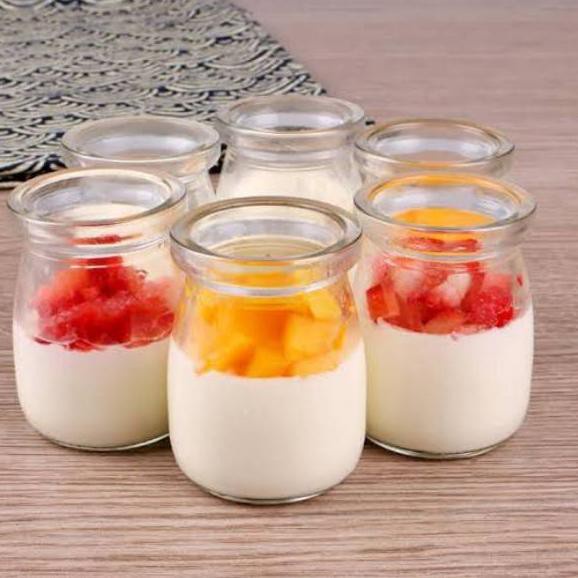 Botol Pudding / Jar Toples ASI Pudding Yogurt Tutup Plastik Botol Kaca