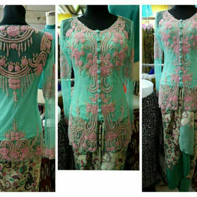 Kebaya Waniya Payet Hijau Mint
