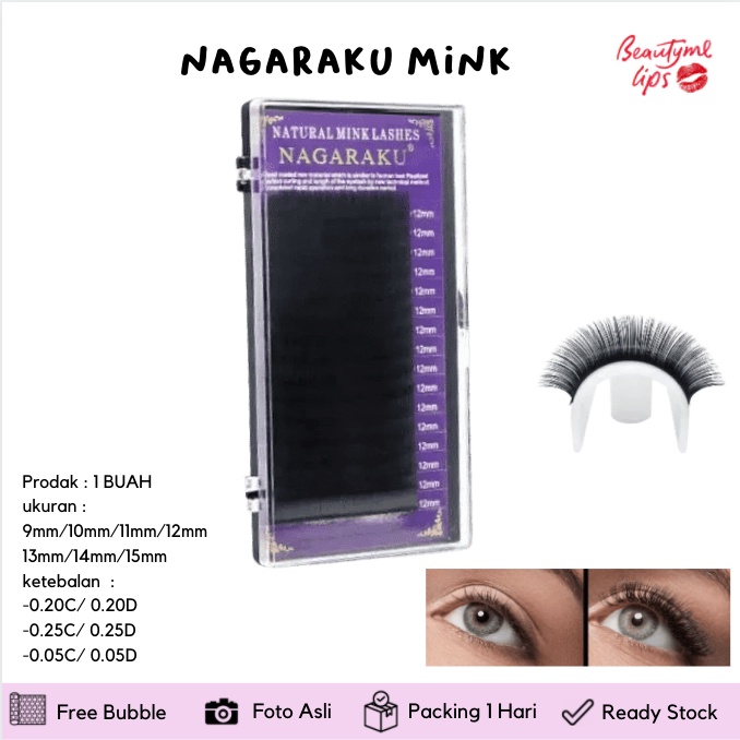 FRS Nagaraku 0.05 0.20 0.25 C &amp; D Nagaraku Eyelash Extension Mink / Bulu Mata Nagaraku