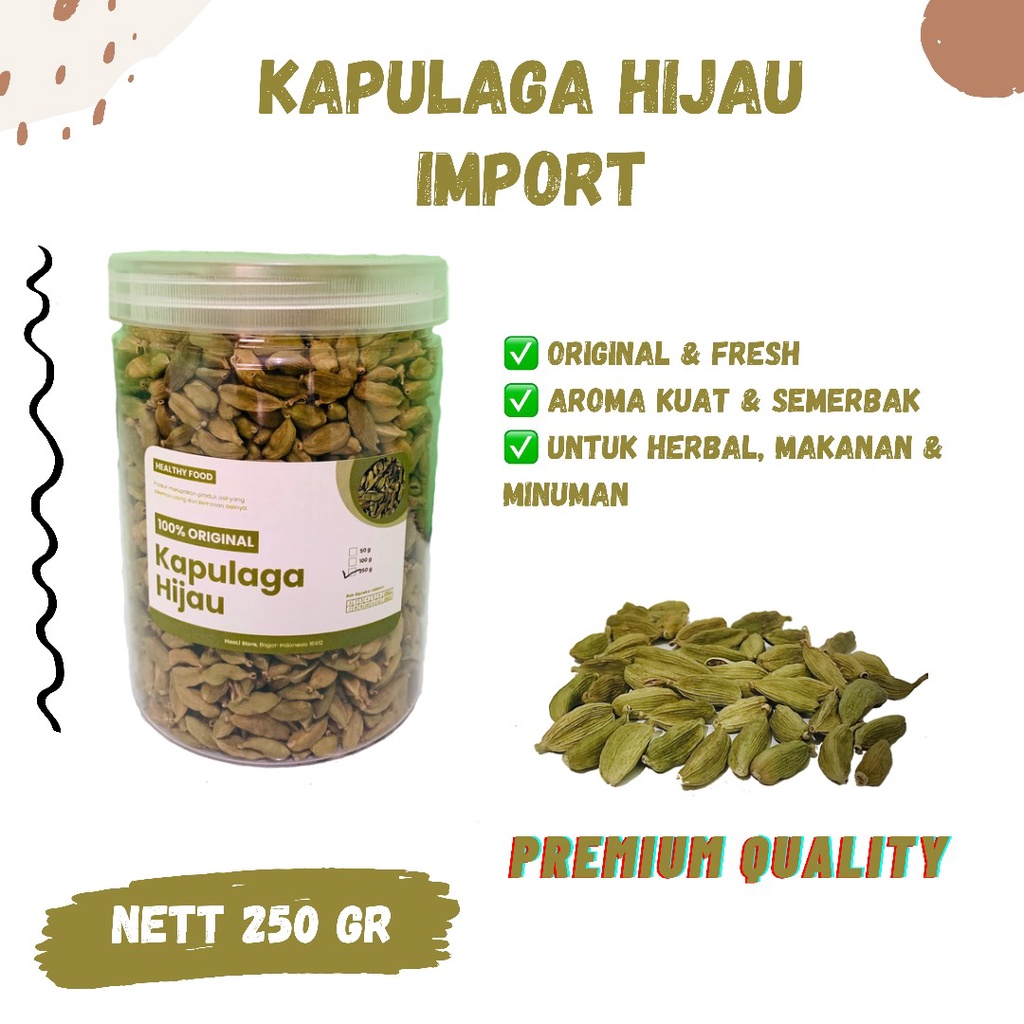 

Kapulaga Hijau 250gr Import Biji Kapol Bumbu Kapul Green Cardamom India Kapolaga Ijo Herbal Masakan