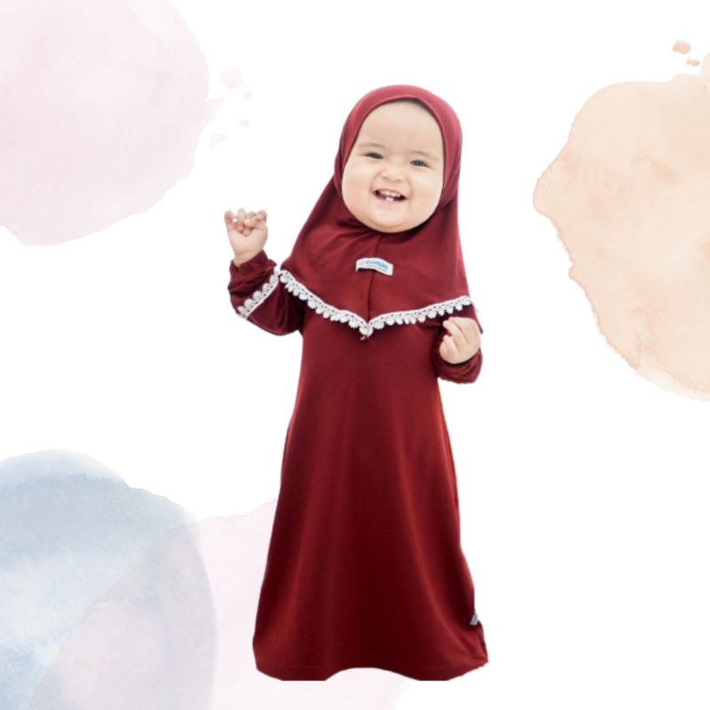 DZAKIRA KAIRA GAMIS BAYI ANAK JERSEY RENDA SET JILBAB