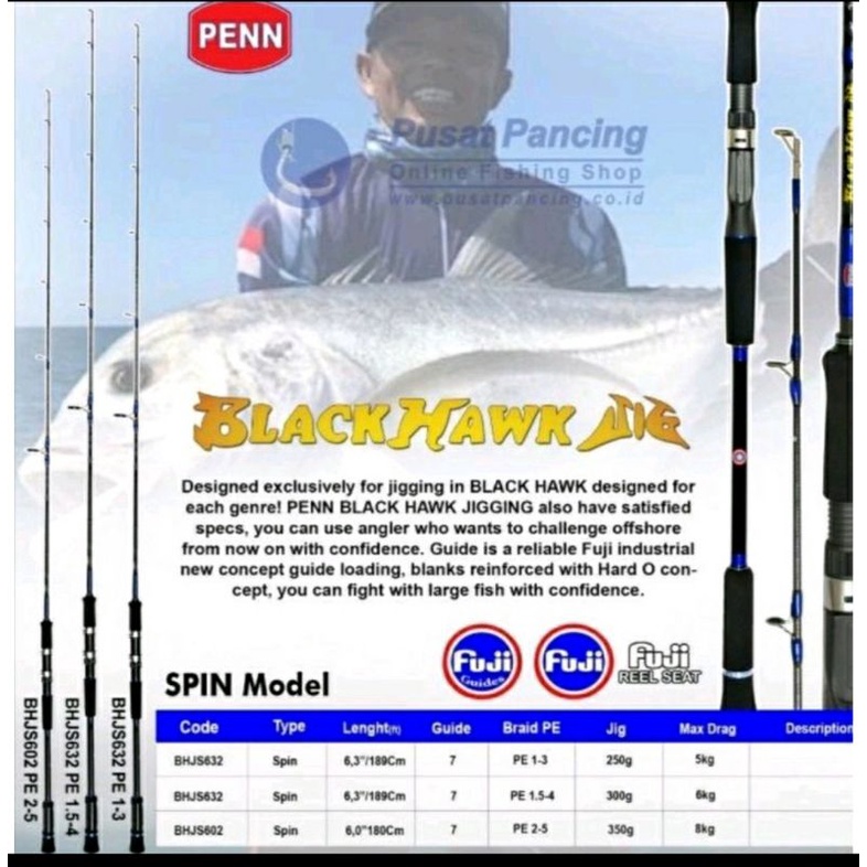 JORAN PENN BLACK HAWK JIG BHJS SPINING ORIGINAL