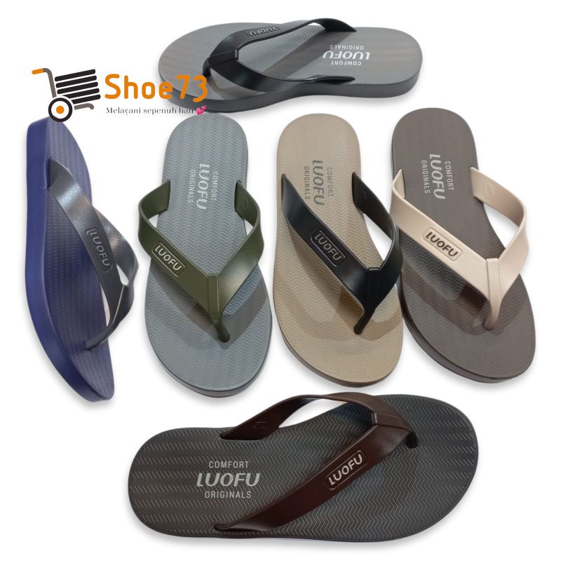 LUOFU E 6192 JP6KB SIZE 40-44 ORIGINAL l Sandal jepit jelly pria l Sendal jepit cowok impor