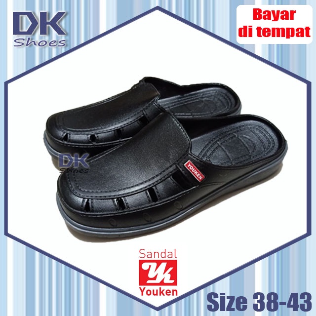 Youken 145 Sandal Selop 38-43 Hitam / Selop Bakpao Baim Karet Karet Laki-laki