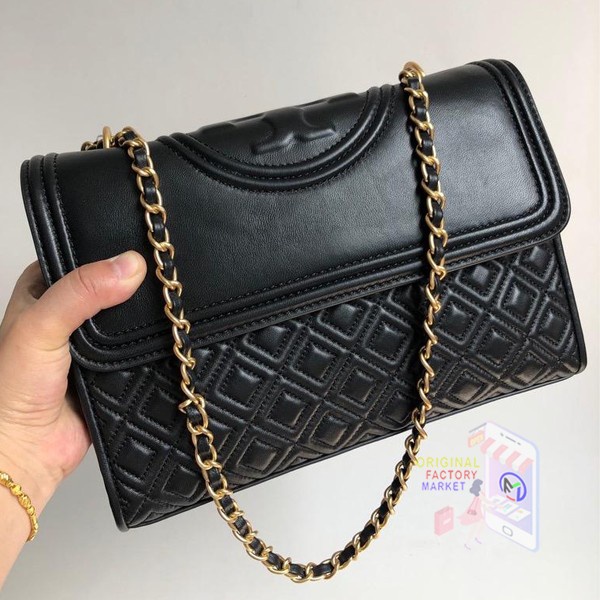 TAS TORY BURCH Fleming Convertible Shoulder Bag Medium BLACK ORIGINAL