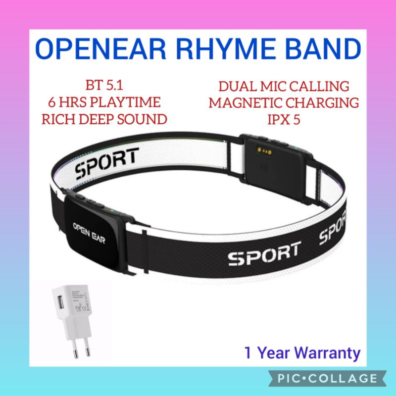 Openear Rhyme Band Earphone Headphone Headband Music Bluetooth 5.1 Dual Mic For Sports Gym Running
