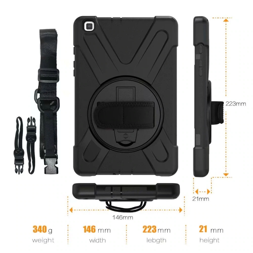 Casing Samsung Galaxy T220/ T225 Tab A7 Lite | A8 2022 10.5 X205 Case Robot Rugged Hybrid Armor Standing &amp; Tali Strap Case Robot