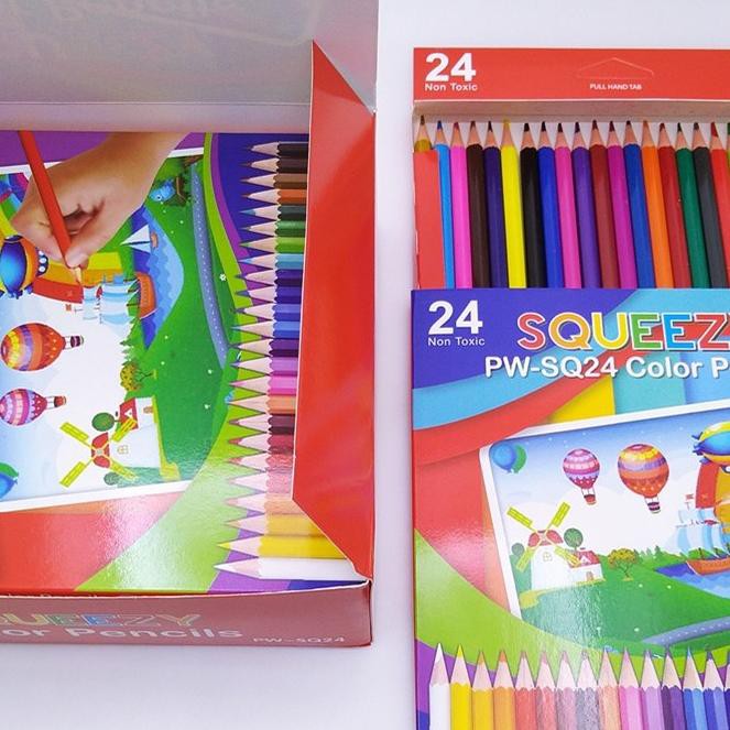 

Apazada - Pensil Warna Panjang 24 Warna Lengkap Merk Squezzy Murah dan Berkualiatas Bisa Cod