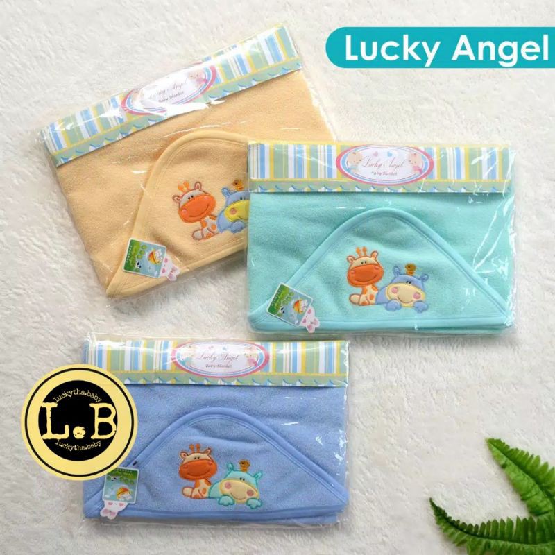 Selimut baby LUCKY ANGEL / baby blanket / selimut bayi topi / selimut baby / selimut bayi LA