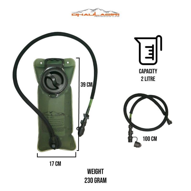 Water Bladder Dhaulagiri 2802 Green Kapasitas 2 Liter - Waterbladder Dhaulagiri 2 L