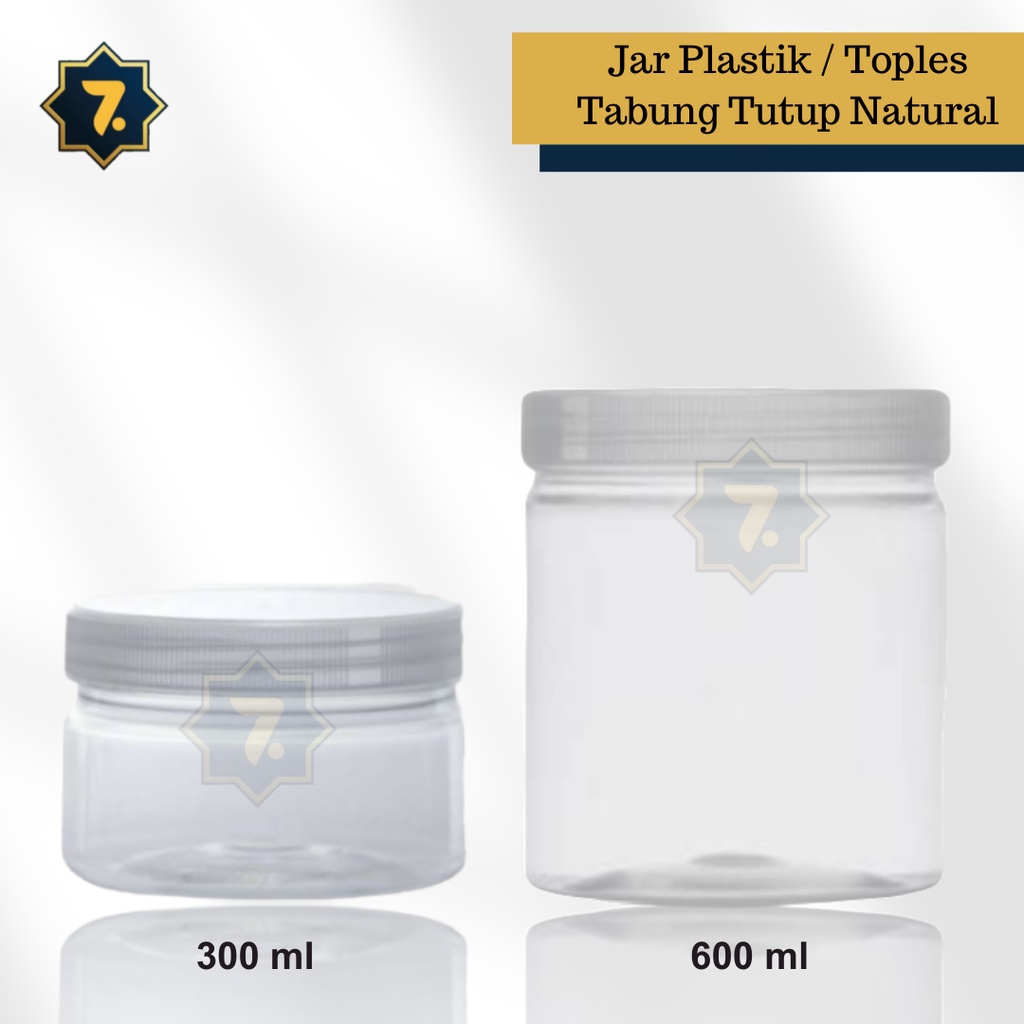 Jual Toples Tabung 300 Ml And 600 Ml Toples Kue Kering Jar Plastik Tutup Natural Jar Tabung 9621