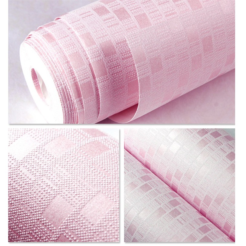 AKN88 - Wallpaper 3D Non Woven Motif Mosaic Ephedra Plain 53cmx10m - Pink 90086